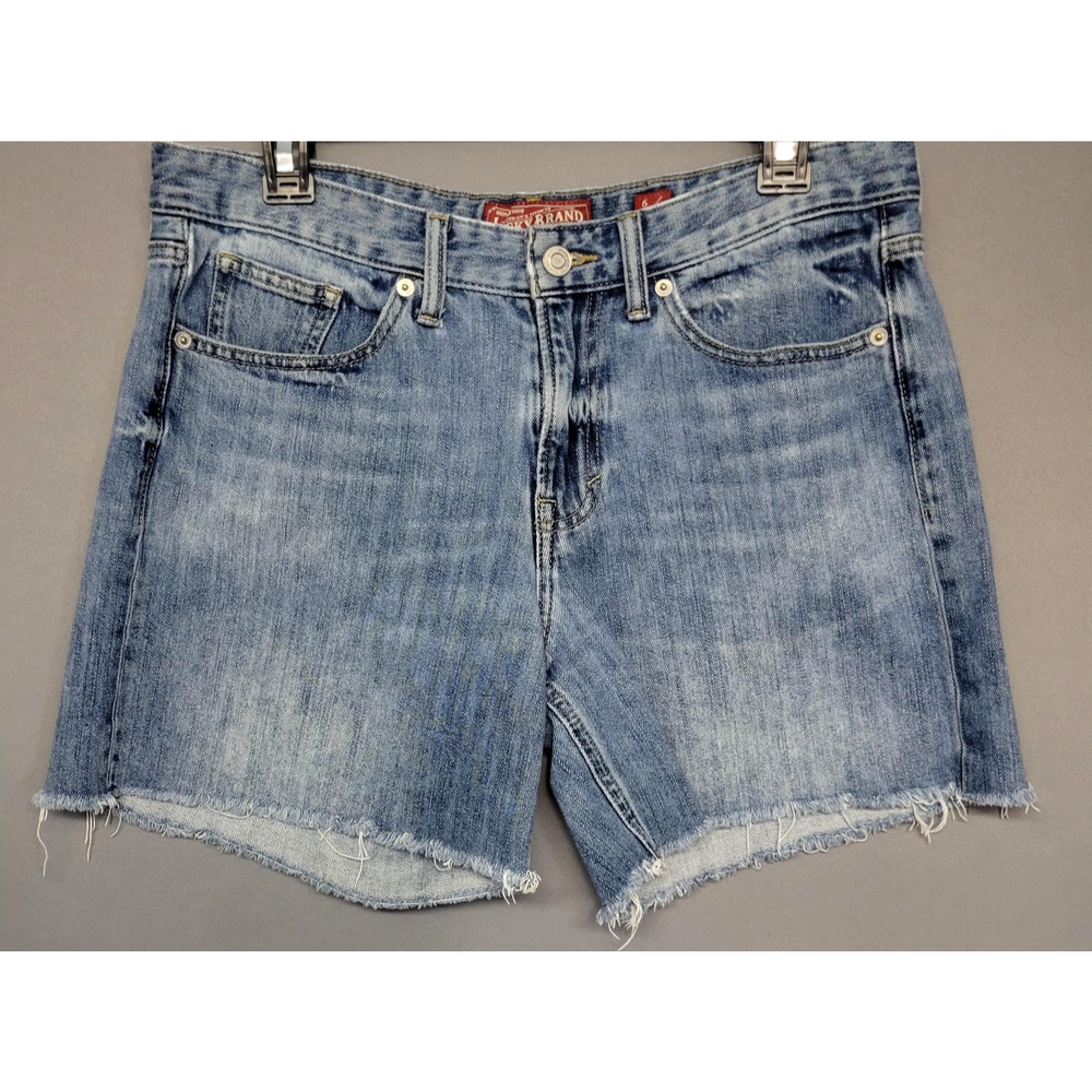 Lucky Brand Denim Shorts Womens 6/28 Blue Light Wash Cutoff Raw Hem Frayed Jeans